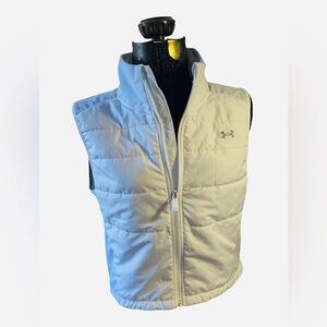 Under Armour Womens White Puffer Vest Medium Storm Lightweight Full Zip